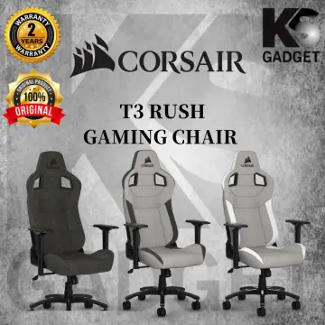 Buy Online Corsair T3 RUSH Gaming Chair Grey/White At Lowest Prices 