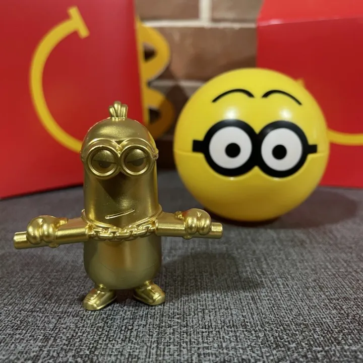 (GOLD MINIONS) Happy Meal Minions Mcdonalds Toys “Wave 2” (CAKE TOPPERS