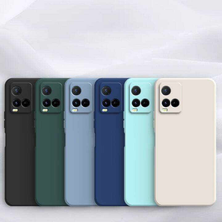 vivo-y21t-y33s-y33t-y21s-y21i-y20-y20s-y20i-y12a-y12s-liquid-ซิลิโคนตรงขอบเคสใส่โทรศัพท์ซิลิโคนสีลูกกวาด-tpu-ฝาหลัง