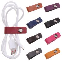 【cw】 5Pcs 10x1.5cm Leather Cable Straps Earphone Wrap Winder Wire Ties Cord Organizer Management Holder 9 Colors Tie ！