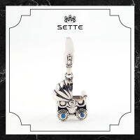 [SETTE] Baby Carriage Blue Charm For Pendant/Bracelet Silver 925 Rhodium Plated With Enamel - BTS2647-89/2 [เซตเต้] จี้ชาร์มรูปรถเข็นเด็ก ลงยาสีฟ้า ตัวเรือนเงิน 925 ชุบโรเดียม ของขวัญเด็กแรกเกิด ของขวัญวันเกิด