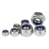 316 Stainless Steel Lock Nut Anti-loose Screw Cap Nylon Hexagonal Non-slip Self-locking M3 M4 M5 M6 M8-M20