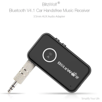 BlitzWolf® Bluetooth V4.1 รถแฮนด์ฟรีเพลงตัวรับอะแดปเตอร์เสียง AUX 3.5 มม. สำหรับลำโพงในรถยนต์ลำโพงแบบพกพา