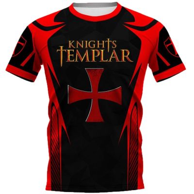 Newest Popular Knights Templar Men T-shirts Stripe Pattern 3D Print Men Clothing Casual Tops Women Harajuku Streetwear