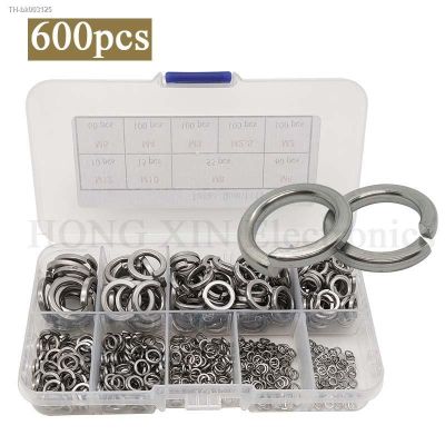❀☇ 304 Stainless Steel Spring Lock Washer Assortment Set 600 Pieces 9 Sizes - M2 M2.5 M3 M4 M5 M6 M8 M10 M12