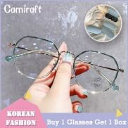 Camiraft Korean Fashion Square Frame Glasses Big Face Anti Radiation