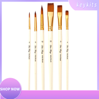 6pcs Paint Brushes Set Round and Flat Tips Artists Paintbrushes Nylon Hair Wooden Handle Art Supplies Gift for Children Adults Beginners for Acrylic Oil Watercolor Gouache Nail Body Face Detailing Crafts Painting