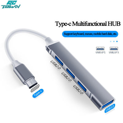 2023!!USB ฮับ4แบบ Multi-Port USB Type-C ฮับกับ USB2.0 USB3.0ฟังก์ชัน OTG อะแดปเตอร์ตัวแยก USB ที่เข้ากันได้กับ Win7/8/10