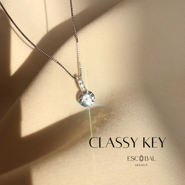 escobal-classy-key-สร้อยคอเงินแท้-จี้เพชร-สไตล์เกาหลี-สร้อยคอแฟชั่น-จี้สร้อยคอ-สร้อยคอเงินแท้925-สร้อยเพชร-สร้อยคอเกาหลี