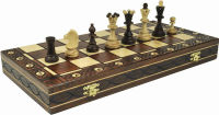 Wegiel Brown Senator Wooden Chess Set - Weighted Chessmen 16 x 16