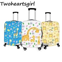 ปลอกกระเป๋าเดินทางแฟชั่นลายยีราฟการ์ตูน Twoheartsgirl กระเป๋าเดินทางพับได้เคสกันกระแทกเหมาะสำหรับกระเป๋ารถเข็นขนาด18ถึง32นิ้ว