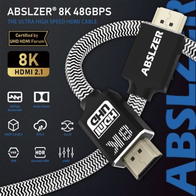✟❃❆ ABSLZER 8K HDMI To HDMI 2.1Cable 48GbpsHigh SpeedFaster than 4K Compatible with 4K2K1080P for PS5 PS4 Xbox TV