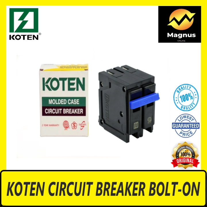 KOTEN Circuit Breaker Bolt-on 2 POLE - 10A, 20A, 30A, 40A, 50A, 60A ...