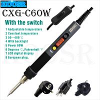 【】 Sotota CXG บัดกรีดิจิตอลไฟฟ้า C60W จอแอลซีดีปรับอุณหภูมิได้อุปกรณ์เชื่อมสายไฟไฟฟ้าดิจิตอล NCT Swtich ปลั๊ก EU