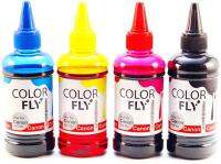 หมึกเติม Canon ขนาด 100 ml. ColorFly ชุด 4 สี (ดำ แดง เหลือง น้ำเงิน)