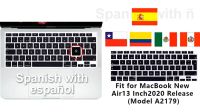Spanish Spain for MacBook Air 13 inch 2020 Release A2179 A2337 M1 Air 13 inch Accessories Silicone Keyboard Skin Cover Protector Keyboard Accessories