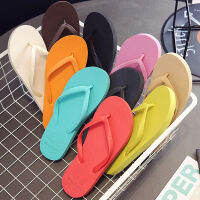 Womens Simple Solid Color Comfortable Slippers Beach Flip-Flops Ladies Summer Korean Fashion Casual Non-Slip Couple Flip Flops