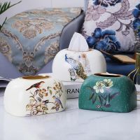 Ceramics Tissue Box Fashion Elegant Household living Room Desktop Towel Napkin Tissue Holder Tissue Holders