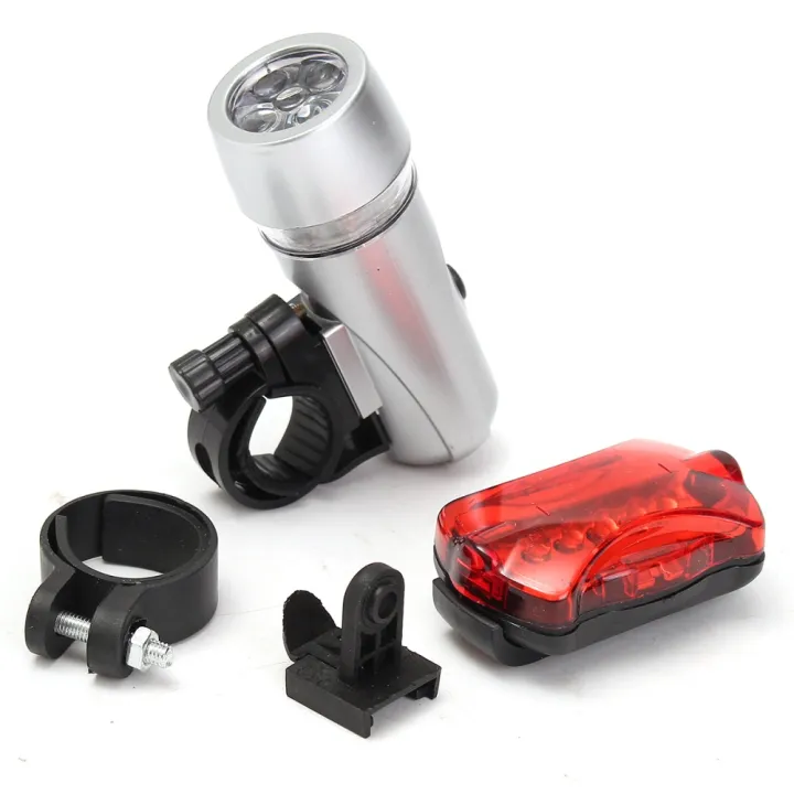 Bicycle Headlights Taillights Set Bike Mountain 5LED Light + Bicycle