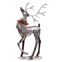 Christmas Elk Reindeer Sculpture Decoration Home Mall Window Decor Vintage Metal Animal Ornament Decor Christmas Gift