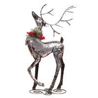 Christmas Elk Reindeer Sculpture Decoration Home Mall Window Decor Vintage Metal Animal Ornament Decor Christmas Gift