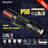 Asafee 1200LM W609 XHP50 LED flashlight torch can be Rotate zoom use1*21700 (not included)Type-c USB charging 5 gears switch IPX4 Waterproof