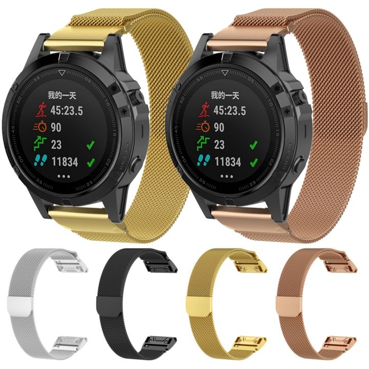 สำหรับ-garmin-fenix-6x-แถบนาฬิกาแบบ-milanese-ทองคำสีกุหลาบ-ขายเอง