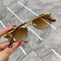 KAMMPT แว่นตากันแดดวินเทจ Rimless Gradient Shades แบรนด์หรู Designer แว่นตากันแดดที่มีสีสัน Frameless ผู้ชายผู้หญิงแว่นตา UV400