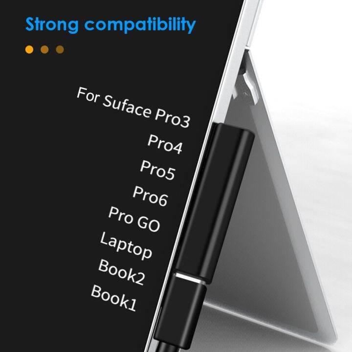 สำหรับ-microsoft-surface-pro-x-8-7-6-5-4-go-book-เพื่อพิมพ์-c-pd-อะแดปเตอร์แท็บเล็ตเครื่องชาร์จอะแดปเตอร์แถบแม่เหล็กแปลงหัวชาร์จอย่างรวดเร็ว