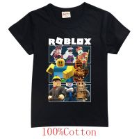 Robloxing เสื้อเชิ๊ตผ้าฝ้ายสำหรับเด็ก,เสื้อจั๊มเปอร์แขนเสื้อสั้นเด็กผู้ชายเครื่องแต่งกายอะนิเมะเด็กผู้หญิงลายการ์ตูน