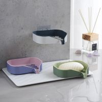 Soap Box Wall-mounted Holder Soap Sponge Storage Plate Tray Dish Shower Soap Holder Rack Case Kitchen Bathroom Accessories Soap Dishes