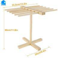 Skyssea เครื่องเป่าแบบยืนสปาเก็ตตี้ไม้ที่ตากพาสต้าแบบถอดได้พร้อมไม้แขวน16แท่งที่แขวนก๋วยเตี๋ยวที่ตากพาสต้าสำหรับที่ตากพาสต้าไม้สปาเก็ตตี้พาสต้า