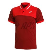 Asics เสื้อเทนนิสผู้ชาย Mens Court Polo Shirts | Beet Juice/Classic Red ( 2041A256-601 )