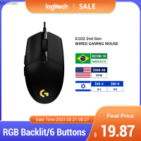 เมาส์แบบมีสายสำหรับเล่นเกม G102 Logitech 2nd ไฟ RGB Backlit เล่นเกมสำหรับแล็ปท็อปวินโดว์10/8/7 2Gen เมาส์แบบออปติคัลเมาส์สำหรับเล่นเกมส์ Meimiao