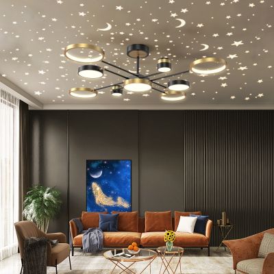 [COD] 2021 new chandelier living room lamp home decoration restaurant starry sky top decorative atmosphere