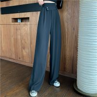 High Waist Wide Leg Pants For Women New Loose Straight White Trousers Autumn Double Buttons Casual Suit Pants Female