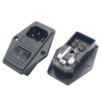 ✁☄ IEC320 C14 Inlet Power Socket Connector Plug Connector and 2 Fuse Rocker Switch Fused