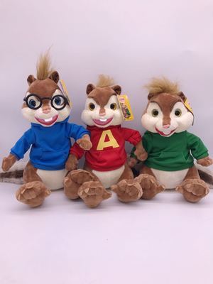 ของเล่นในภาพยนตร์ Alvin And The Chipmunks ตุ๊กตาผ้าขนสัตว์น่ารักของขวัญของเล่นเด็กยัดไส้10 "25ซม.