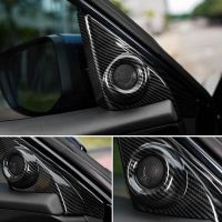 ‘；。【； 2PCS Carbon Fiber Grain Interior Front Door Speaker Window A Pillar Cover Trim For Honda 10Th Gen Civic 2016 2017 2018 2019