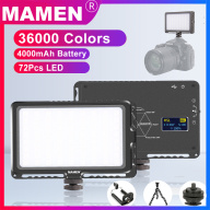 LED-72R MAMEN 4000MAh Camera LED RGB Fill Nhiếp Ảnh Ánh Sáng 1000K thumbnail