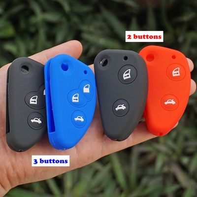 dvvbgfrdt Silicone Car Key Fob Shell Cover Case Protector Skin For Alfa Romeo 147 159 156 166 GT JTD TS Blade Flip Folding Remote Holder