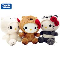 ❇♂ Sanrio Hello Kitty 10Cm Keychain Bear White Bear Anime Plush Toy Panda Cute Soft Stuffed Doll Pendant Key Chains Gifts Kids