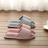 2022 New Open Toe Printing Linen Home Slippers Women Indoor Floor Non Slip Autumn Winter Slippers Comfortable House Ladies Shoes