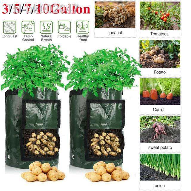 potato-grow-container-bag-vegetable-patio-tomato-sack-planter-gardening-thicken-planting-pot-durable-seed-garden-tools