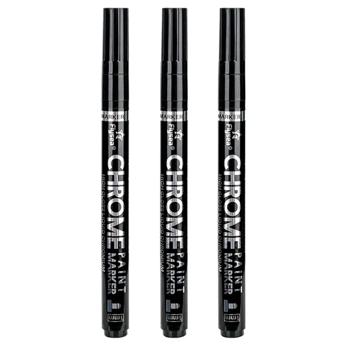 3Pcs Silver Mirror Marker Pens Set Liquid Chrome Paint Markers Pen