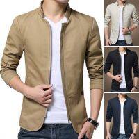 Casual Men Bomber Jacket ชายเสื้อ Slim Fit Blazers กรุณาเลือกขนาดตามหน้าอก003