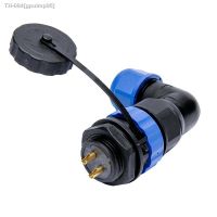 ✼♝☏ SP20 Elbow Waterproof Connector Back Nut Male Plug Female Socket Angle lWire Cable Connector Aviation Connector 2/3/4/5/6/7Pin