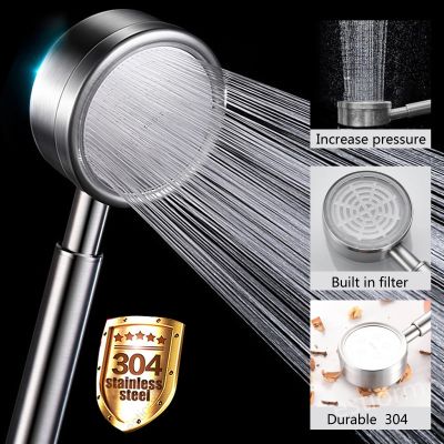 Durable 304 Stainless Steel Shower Head High Pressure Water Saving Filter Hand Held Shower Head Increases Strong Pressure Shower  by Hs2023