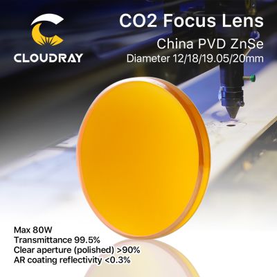 Cloudray China CO2 ZnSe Focus Lens Dia.18 19.05 20 mm FL38.1 50.8 63.5 101.6 127mm 1.5 - 4