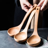 Wooden Spoon Long Handle Large Spoon Japanese-Style Wooden Soup Spoon Millet Rice Congee Spoon Spoon Spoon Multi-Purpose Spoon for Hot Pot Restaurant